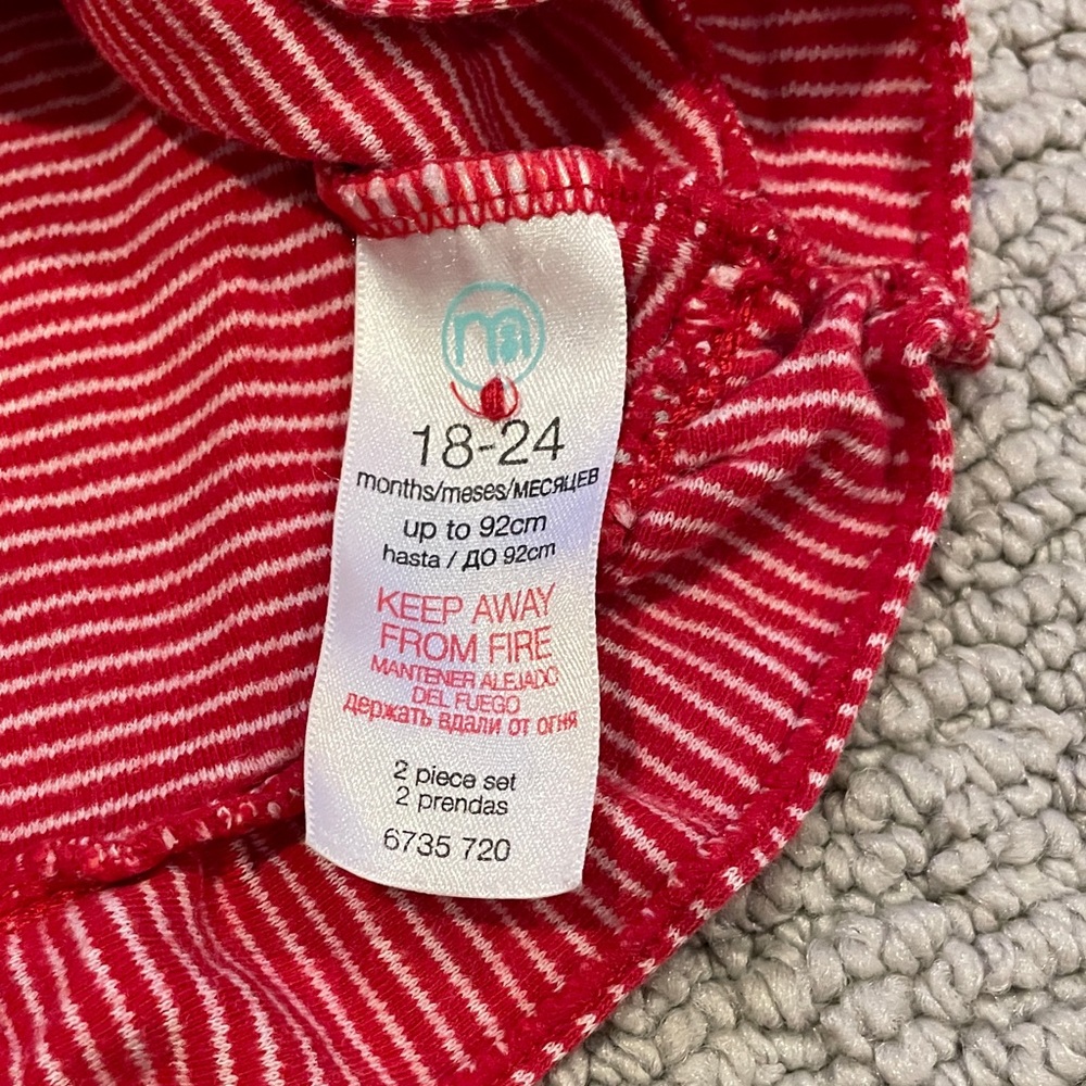 Red Striped Long Sleeve Dress for babies & toddlers girls size 18-24M - Picture 2 of 6